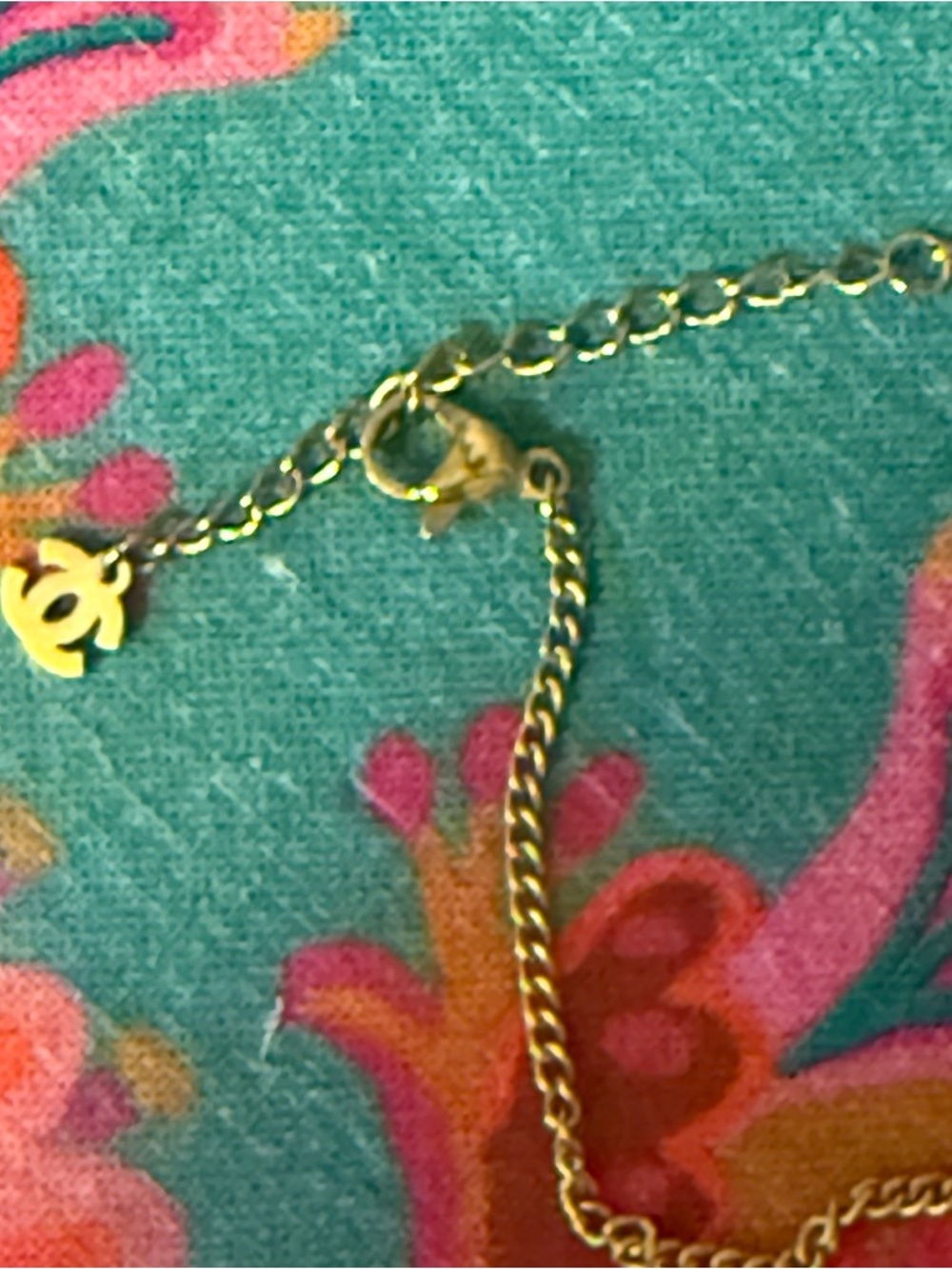 CHANEL Gold and Black Chunky Square CC Pendant on 17”Chain with 1.5” extender - Picture 13 of 13